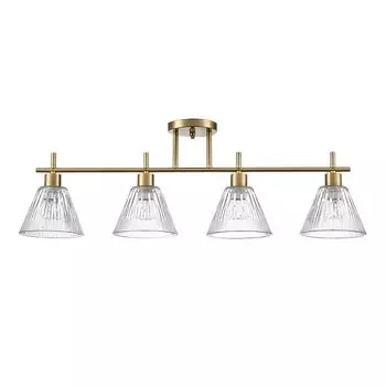 люстра потолочная LUMION Comfi E14 4х40Вт металл стекло латунь прозрачный