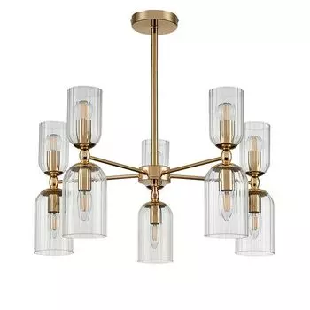 люстра потолочная LUMION Moderni E14 10х40Вт металл стекло золото