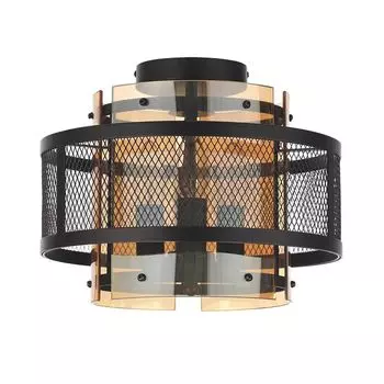 люстра потолочная LUMION Moderni Е14 3х40Вт металл черный золотой