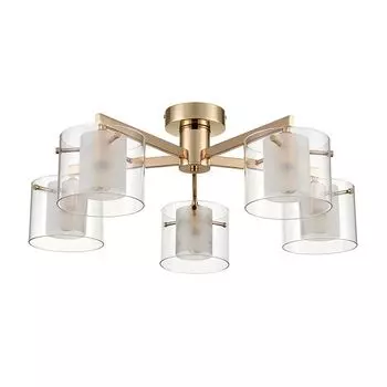 люстра потолочная LUMION Moderni E14 5х40Вт металл стекло золото