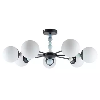 люстра потолочная LUMION Moderni E14 7х40Вт стекло черный