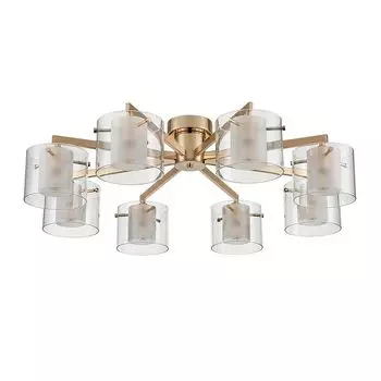 люстра потолочная LUMION Moderni E14 8х40Вт металл стекло золото прозрачный