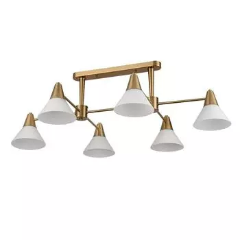 люстра потолочная LUMION Moderni E27 6х60Вт металл стекло латунь белый