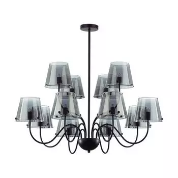 люстра потолочная LUMION Moderni G9 12х20Вт металл стекло черный дымчатый