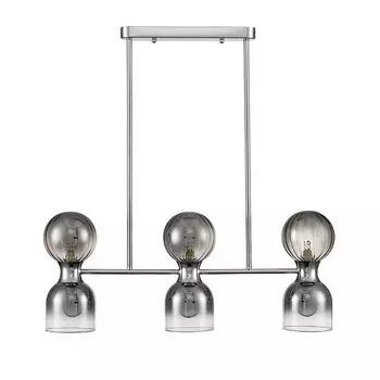 люстра потолочная LUMION Moderni G9 3х30Вт металл стекло хром дымчатый