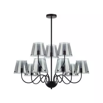 люстра потолочная LUMION Moderni G9 9х20Вт металл стекло черный дымчатый