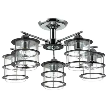 люстра потолочная LUMION Rotondum E27 5х60Вт стекло металл хром