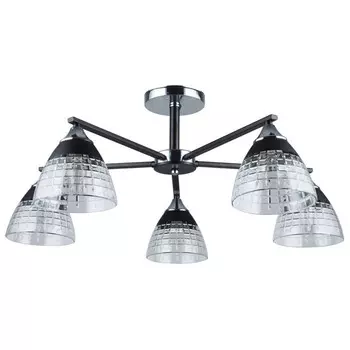 люстра потолочная MW-LIGHT Дэла 5х40Вт E27 металл черный хром