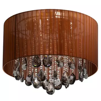 люстра потолочная MW-LIGHT Элеганс 6х60Вт E14 текстиль коричневый