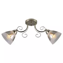 люстра потолочная RITTER Modena 2х40Вт E27 стекло латунь