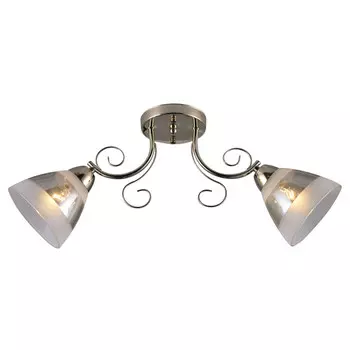 люстра потолочная RITTER Modena 2х40Вт E27 стекло латунь