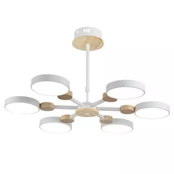 люстра потолочная RITTER Scandia 102Вт LED 7200Лм 2700/6400К белый/дерево