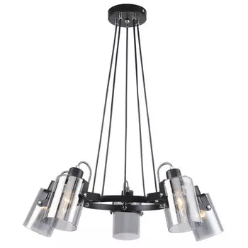 люстра потолочная RIVOLI Davida 5х40Вт E14 металл стекло черный хром