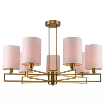 люстра потолочная RIVOLI Hilda 7х40Вт E14 металл ткань латунь бежевый