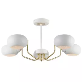 люстра потолочная RIVOLI Ottavi Е14 5х40Вт металл акрил белый золотой
