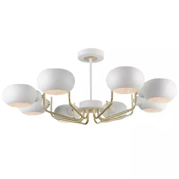 люстра потолочная RIVOLI Ottavi Е14 8х40Вт металл акрил белый золотой