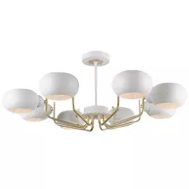 люстра потолочная RIVOLI Ottavi Е14 8х40Вт металл акрил белый золотой