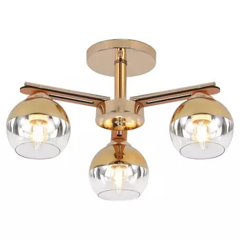 люстра потолочная RIVOLI Zella 3х40Вт E27 металл стекло дерево