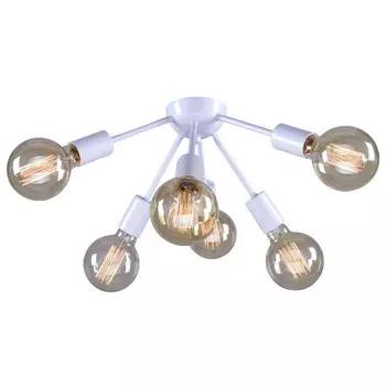 люстра потолочная РОССВЕТ Адмирал 6х60Вт Е27 металл белый