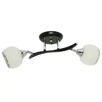 люстра потолочная РОССВЕТ Альма 2х60Вт Е27 металл черный+хром