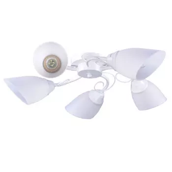 люстра потолочная РОССВЕТ Азазель 5х20Вт E27 металл белый