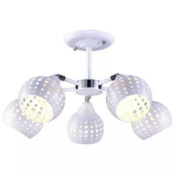 люстра потолочная РОССВЕТ Баланс 5х60Вт Е27 металл белый