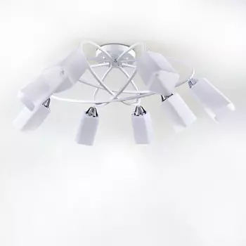 люстра потолочная РОССВЕТ Беата 8х20Вт E27 металл белый