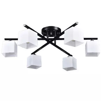 люстра потолочная РОССВЕТ Гретта 6х20Вт E27 металл черный