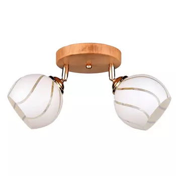 люстра потолочная РОССВЕТ Кечак 2х60Вт Е27 металл дерево/белый