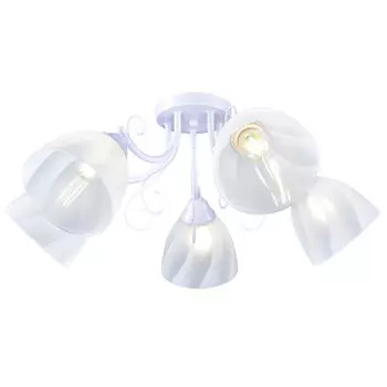 люстра потолочная РОССВЕТ Кокетка 5х60Вт Е27 металл стекло