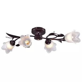люстра потолочная РОССВЕТ Лилия 4х60Вт Е27 металл коричневый