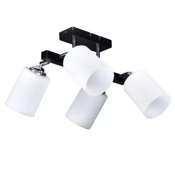 люстра потолочная РОССВЕТ Лора 4х20Вт E27 металл черный