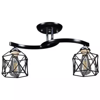 люстра потолочная РОССВЕТ Лотос 2х60Вт E27 металл черный