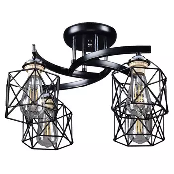 люстра потолочная РОССВЕТ Лотос 4х60Вт E27 металл черный