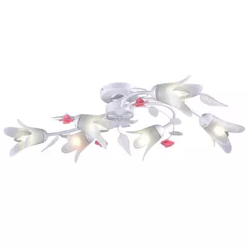 люстра потолочная РОССВЕТ Нерине 6х60Вт Е14 металл белый