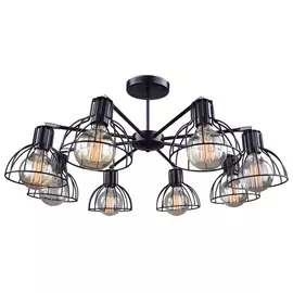 люстра потолочная РОССВЕТ Нубия 8х60Вт Е27 металл черный