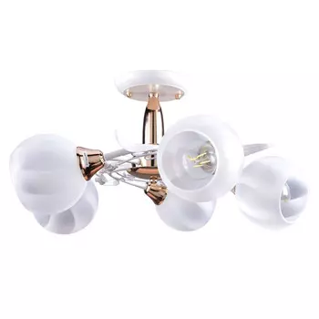 люстра потолочная РОССВЕТ Нюд 5х60Вт Е27 металл стекло