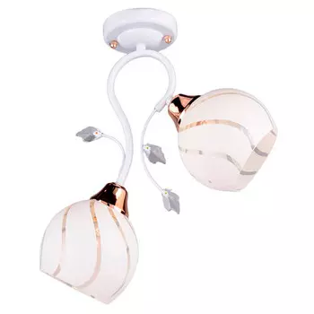 люстра потолочная РОССВЕТ Орхидея 2х60Вт Е27 металл белый