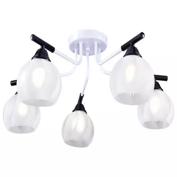 люстра потолочная РОССВЕТ Орион 5х60Вт Е27 металл стекло