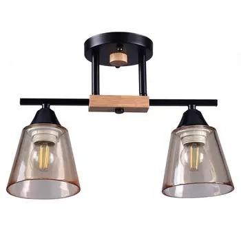 люстра потолочная РОССВЕТ Пламя E27 2х60Вт металл черный