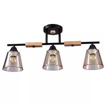 люстра потолочная РОССВЕТ Пламя E27 3х60Вт металл черный