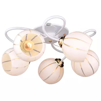 люстра потолочная РОССВЕТ Tetra 5х60Вт Е27 металл белый