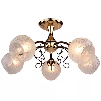 люстра потолочная РОССВЕТ Вираж 5х60Вт Е27 металл коричневый