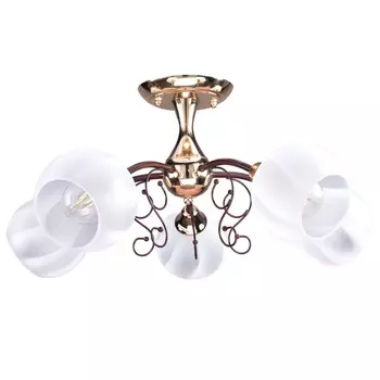 люстра потолочная РОССВЕТ Вираж 5х60Вт Е27 металл стекло