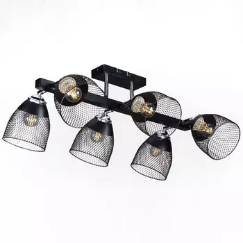 люстра потолочная РОССВЕТ Звезда 6х60Вт E27 металл черный