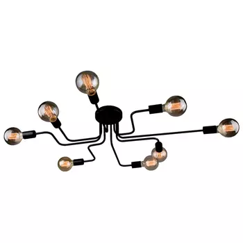 люстра потолочная РОССВЕТ Звезда 8х60Вт Е27 металл черный