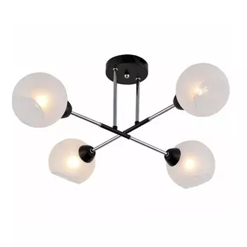 люстра потолочная SCHAFFNER Alba 4x40Вт E14 стекло металл хром