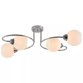 люстра потолочная SCHAFFNER Bitongo E27 4х60Вт стекло металл хром