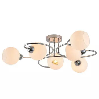 люстра потолочная SCHAFFNER Bitongo E27 6х60Вт стекло металл хром