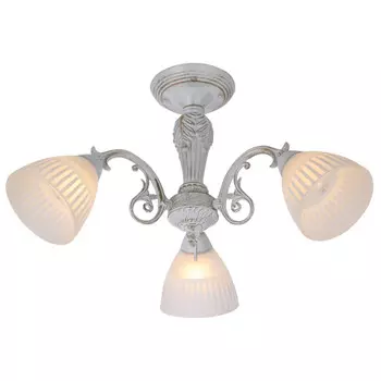 люстра потолочная SCHAFFNER Camila 3xE27 60Вт стекло металл белый